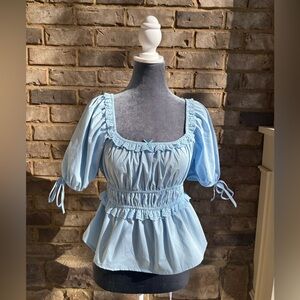 Elegant Sky Blue Women's Blouse
